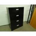 Black 4 Drawer Lateral File Cabinet, Locking